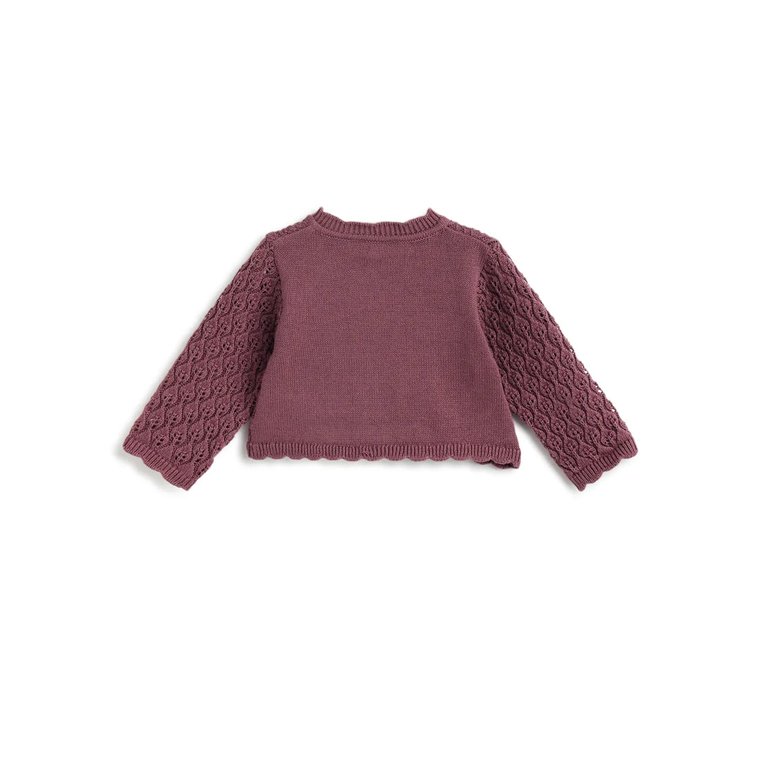 Girls Pink Self Design Cardigan