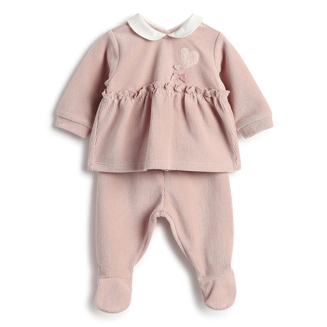 Girls Pink Self Design Sweatshirt with Legging