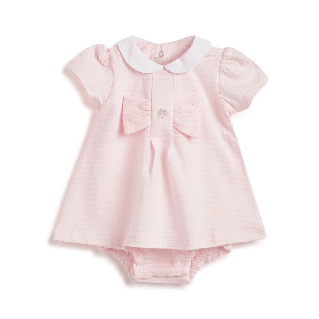 Girls Pink Short Sleeve Rompers