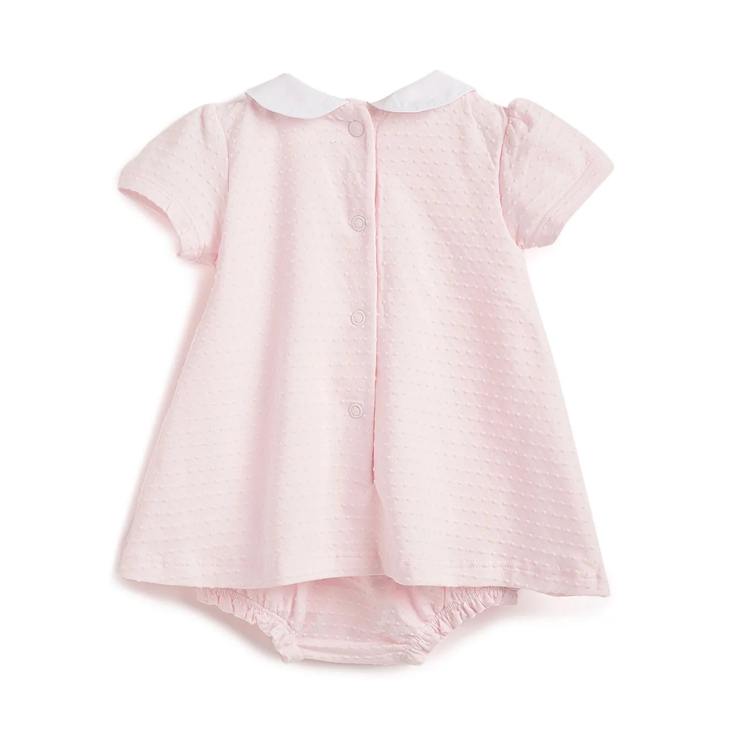 Girls Pink Short Sleeve Rompers