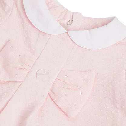 Girls Pink Short Sleeve Rompers