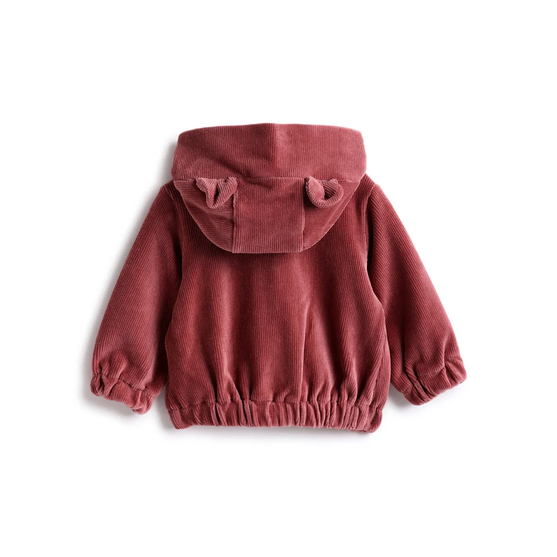 Girls Pink Solid Hooded Cardigan
