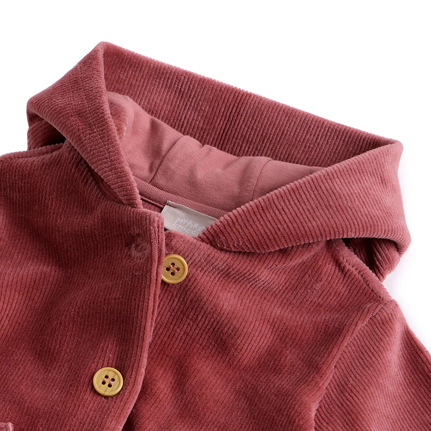 Girls Pink Solid Hooded Cardigan