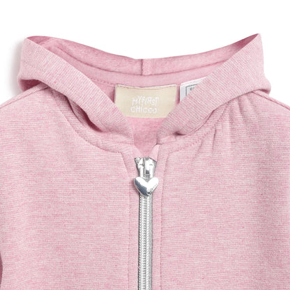 Girls Pink Solid Hooded Sweatshirt
