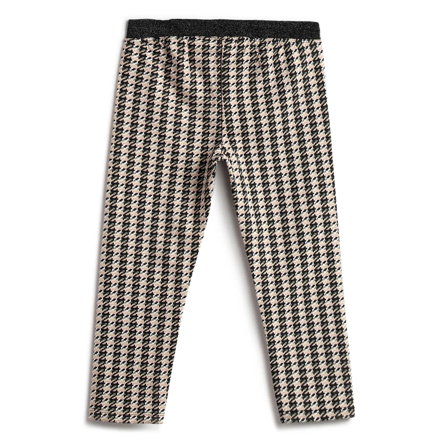 Girls Pink Sweatshirt with Checked Leggings