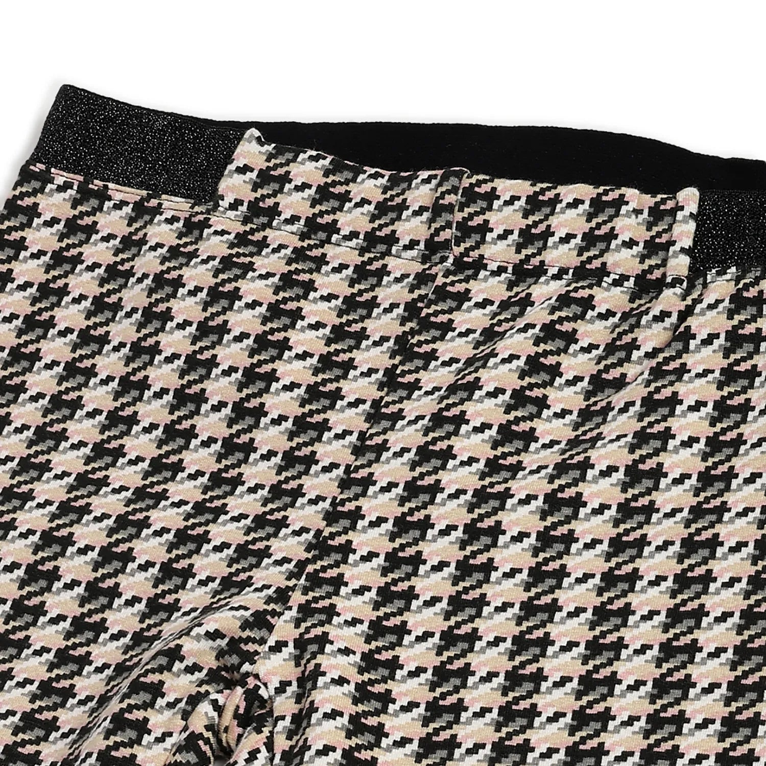 Girls Pink Sweatshirt with Checked Leggings