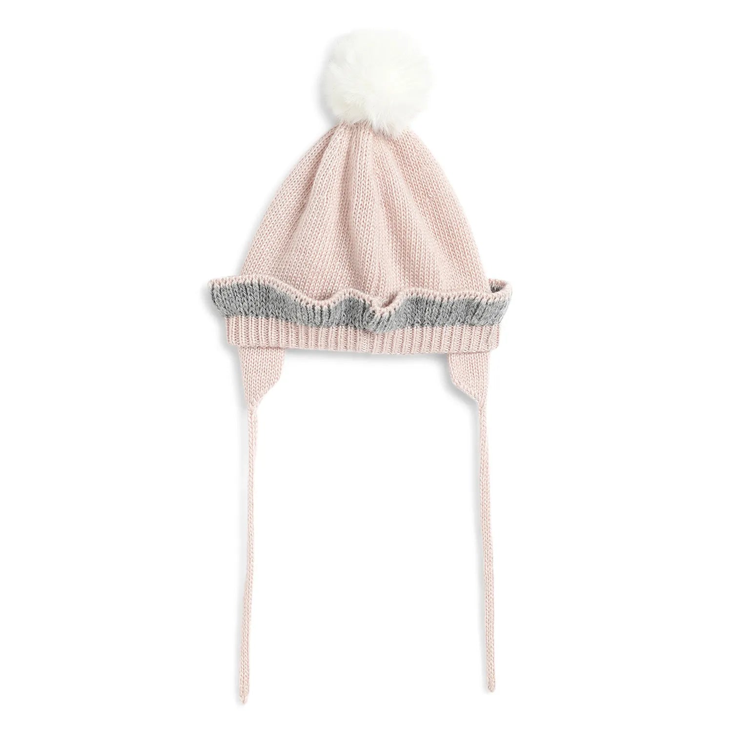 Girls Pink Woollen Hat with Scarf