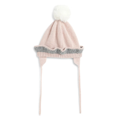 Girls Pink Woollen Hat with Scarf