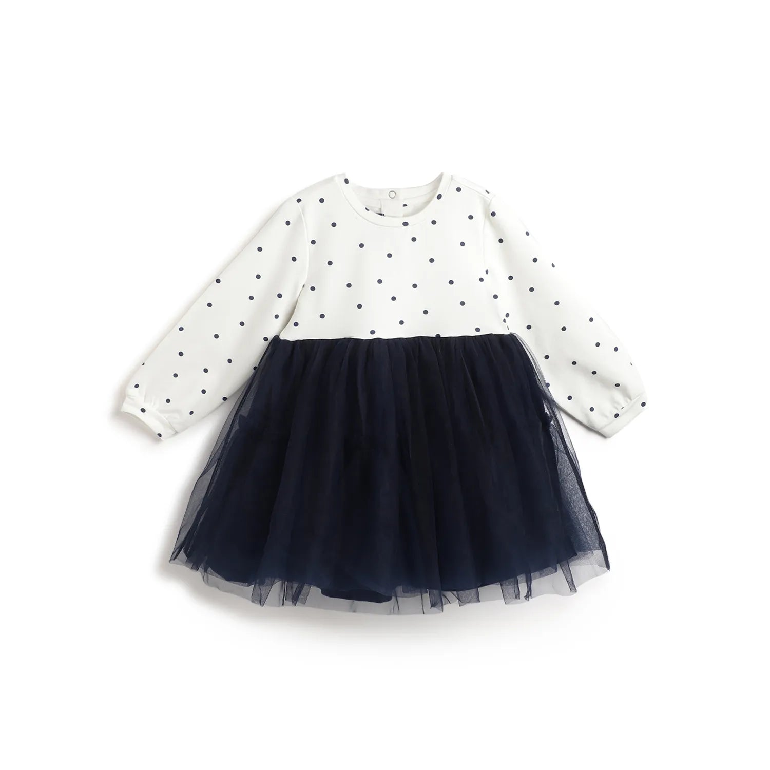 Girls Polka Dot Print A-Line Dress