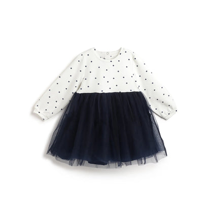 Girls Polka Dot Print A-Line Dress
