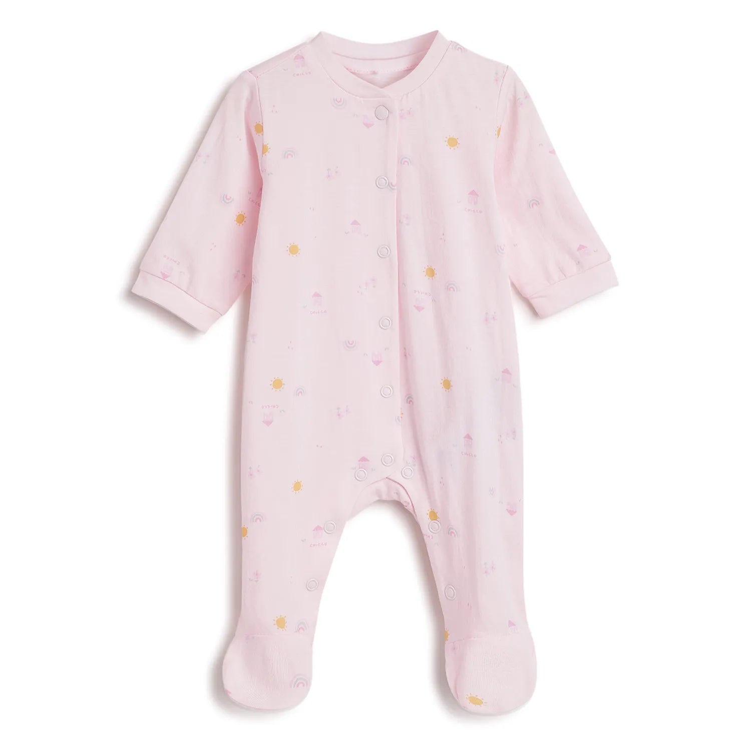 Girls Printed Front Opening Babysuit