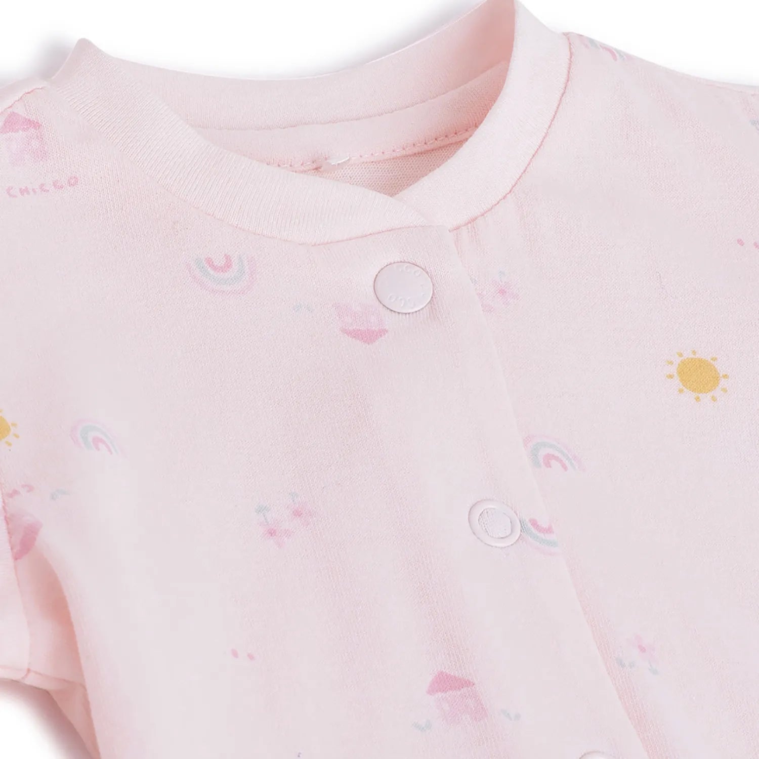 Girls Printed Front Opening Babysuit