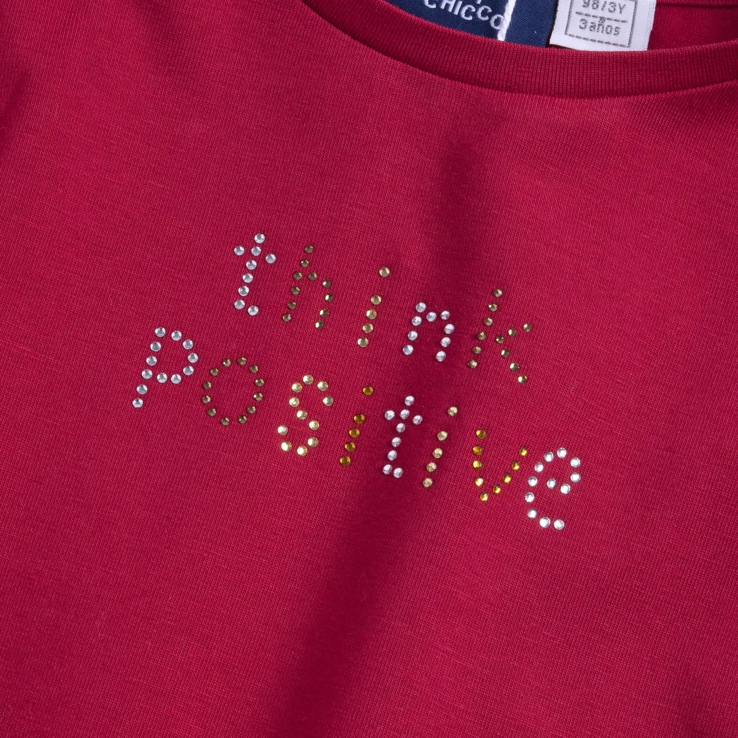 Girls Red Embellished T-shirt