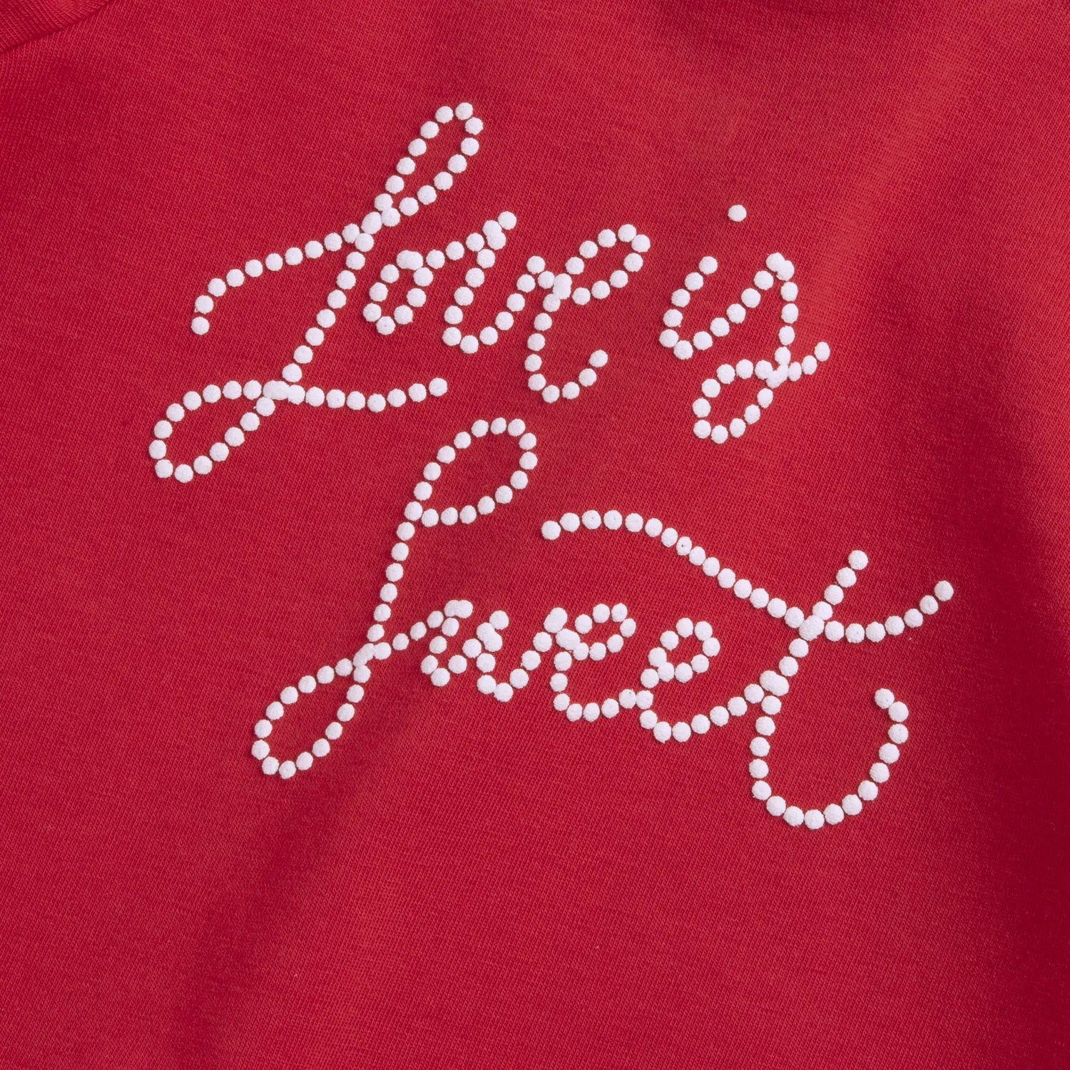 Girls Red Typography Printed T-shirt