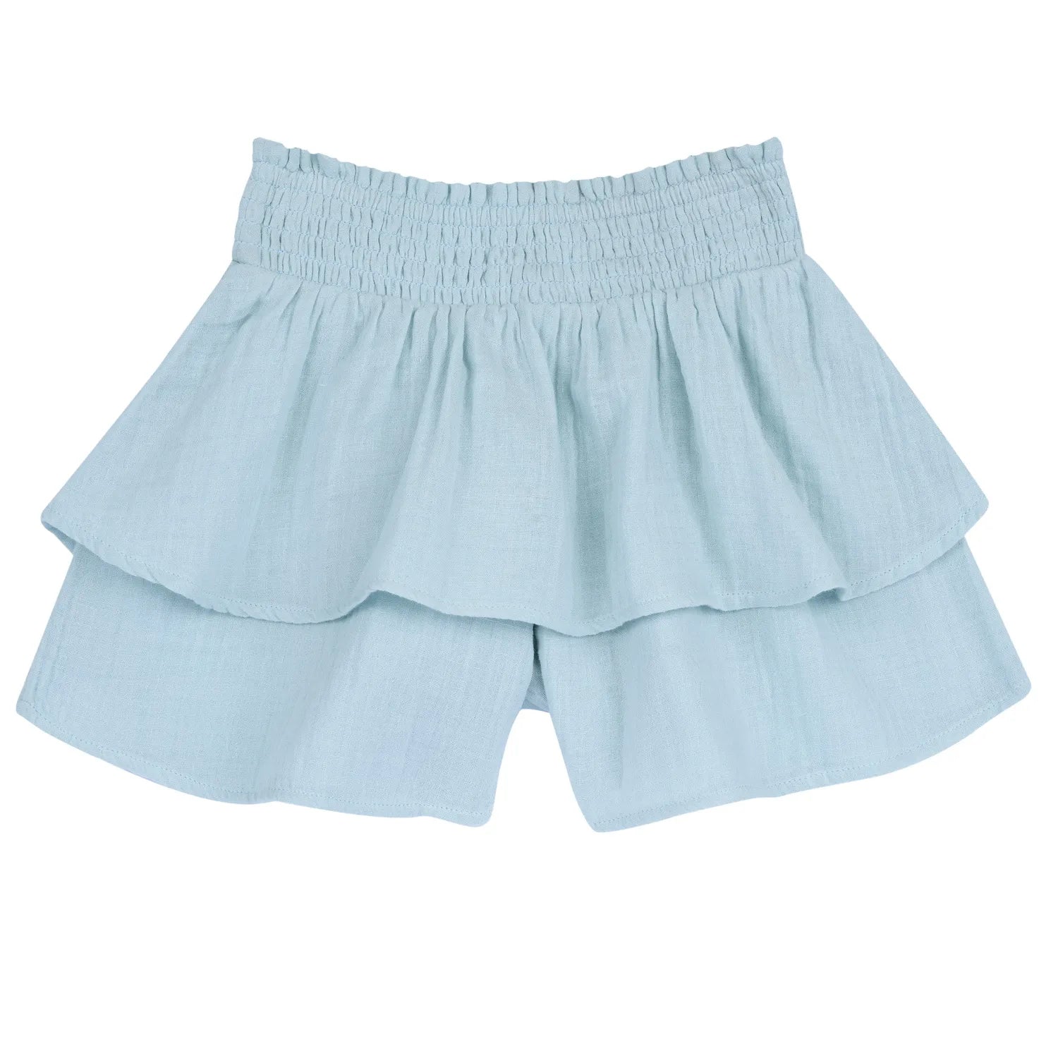 Girls Sea Green Self Design Shorts