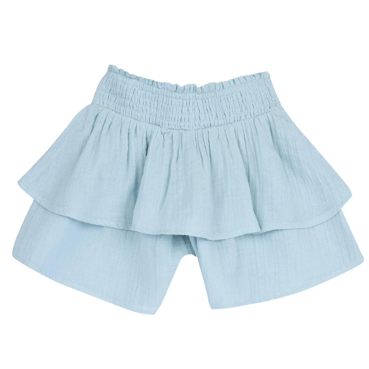 Girls Sea Green Self Design Shorts