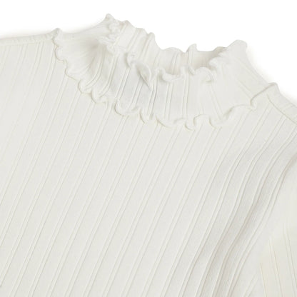 Girls Self Design High Neck T-shirt