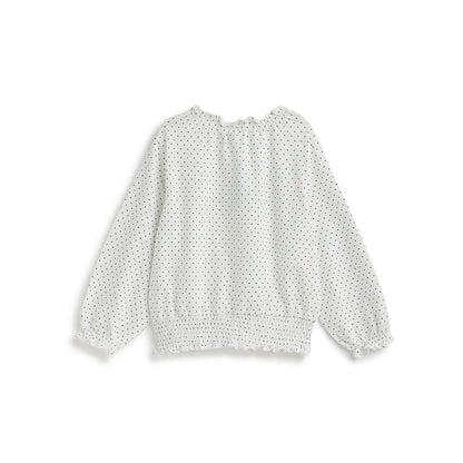 Girls White &amp; Blue Printed T-shirt