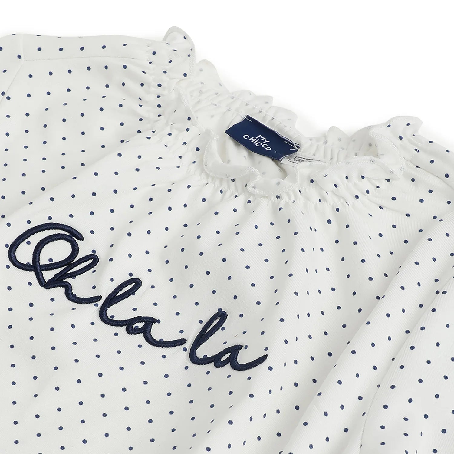 Girls White &amp; Blue Printed T-shirt