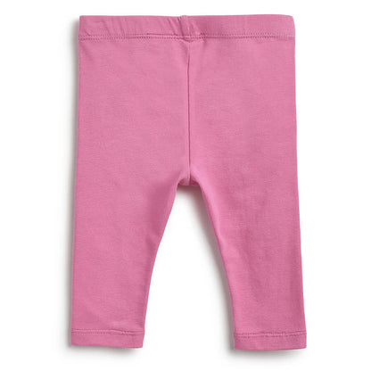 Girls White &amp; Pink Printed T-Shirt With Leggings