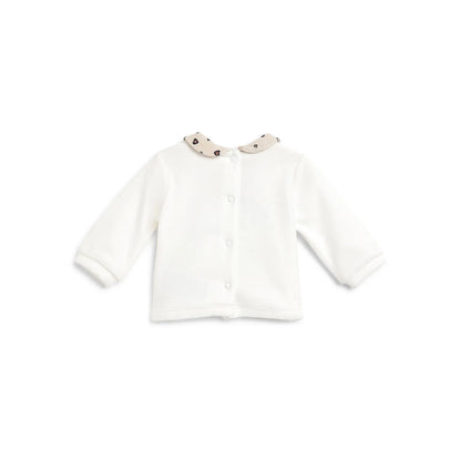 Girls White &amp; Beige Printed Sweatshirt With Legging