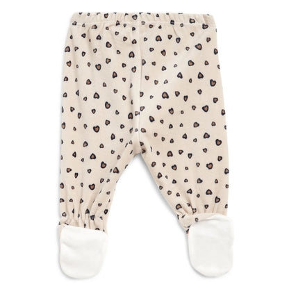 Girls White &amp; Beige Printed Sweatshirt With Legging