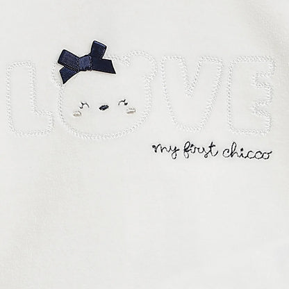 Girls White &amp; Beige Printed Sweatshirt With Legging