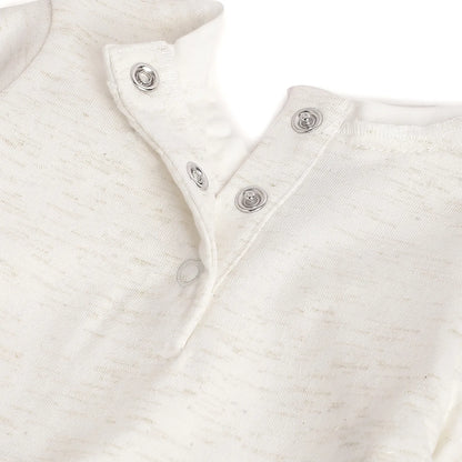 Girls White &amp; Beige T-shirt with Trouser