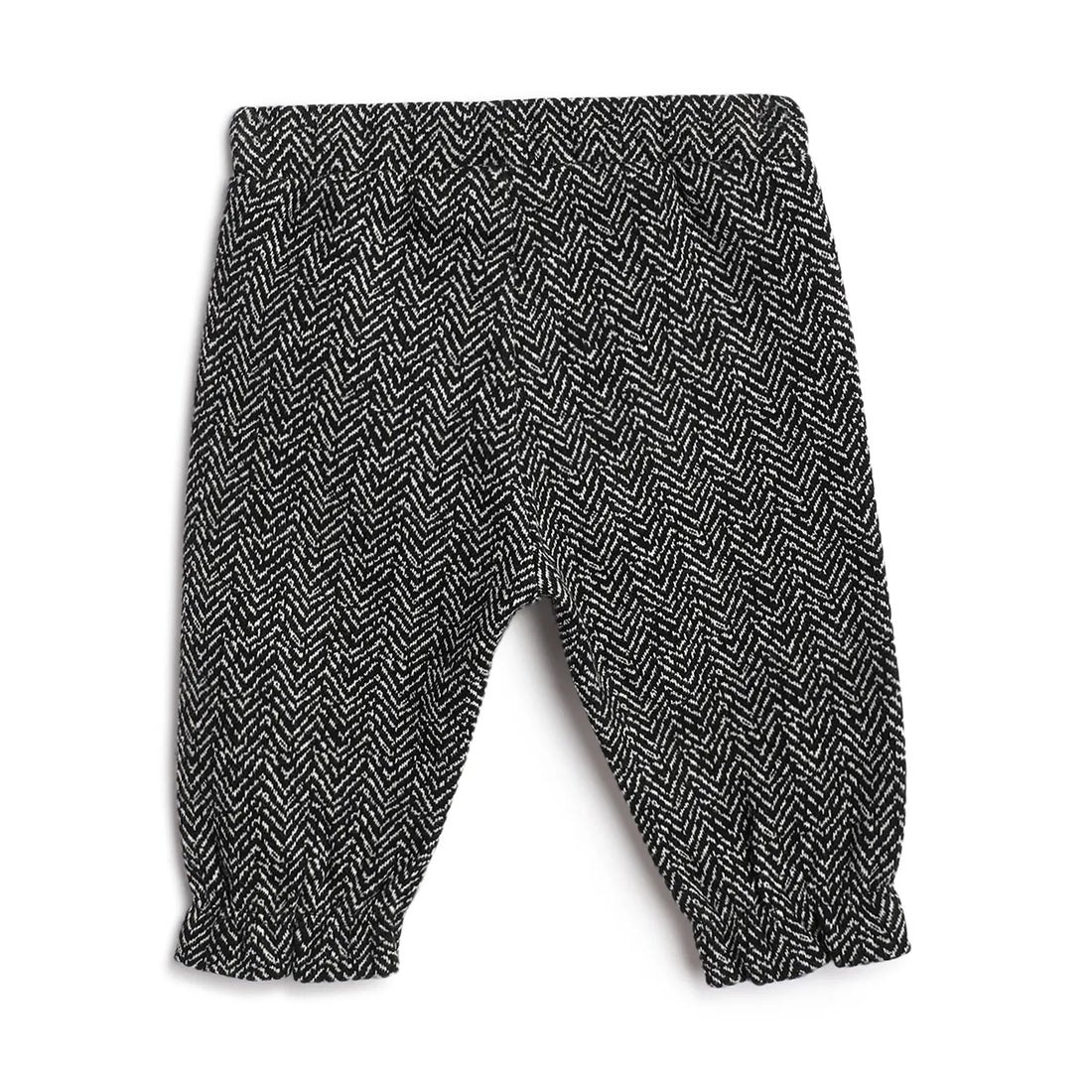 Girls White &amp; Black Chevron Joggers