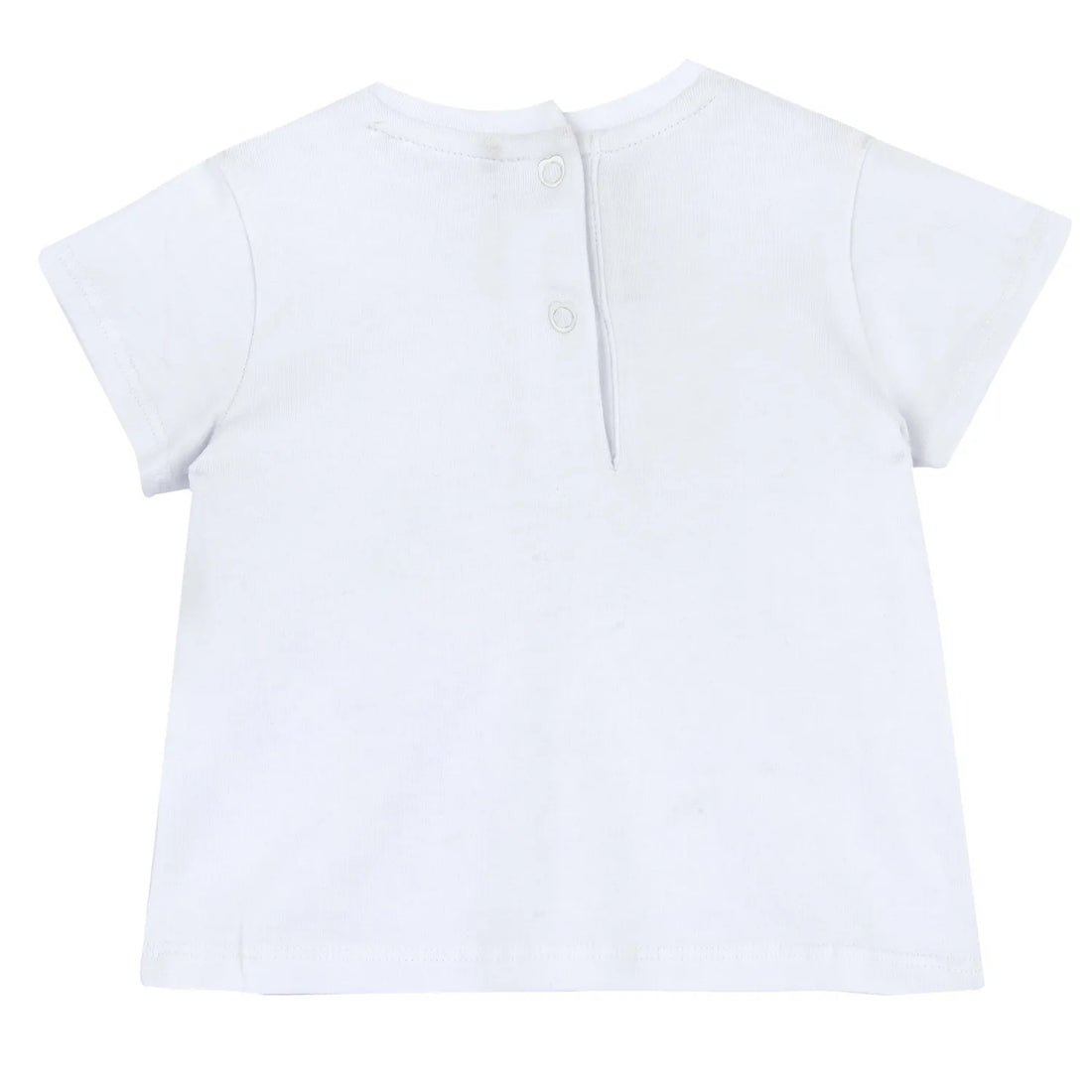 Girls White and Black Printed T-shirt