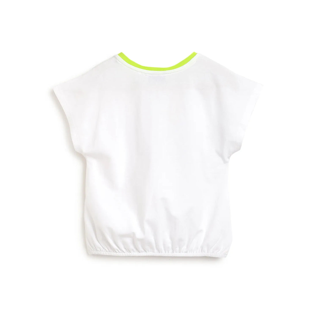 Girls White &amp; Black Printed Top with Shorts