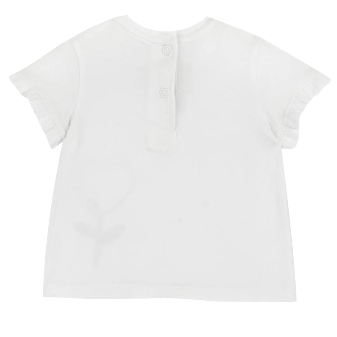 Girls White and Black Self Design T-shirt