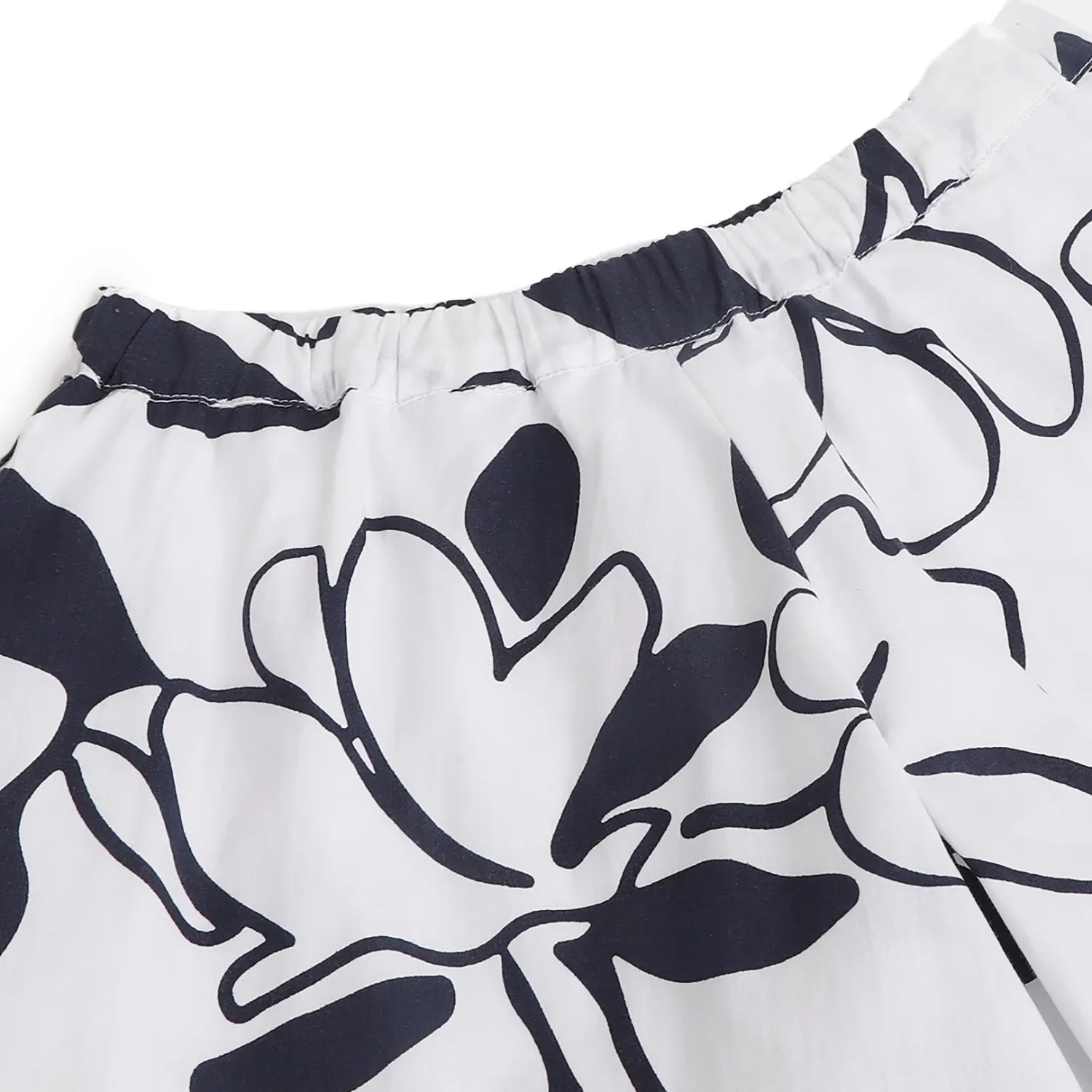 Girls White &amp; Blue Floral Printed Shorts