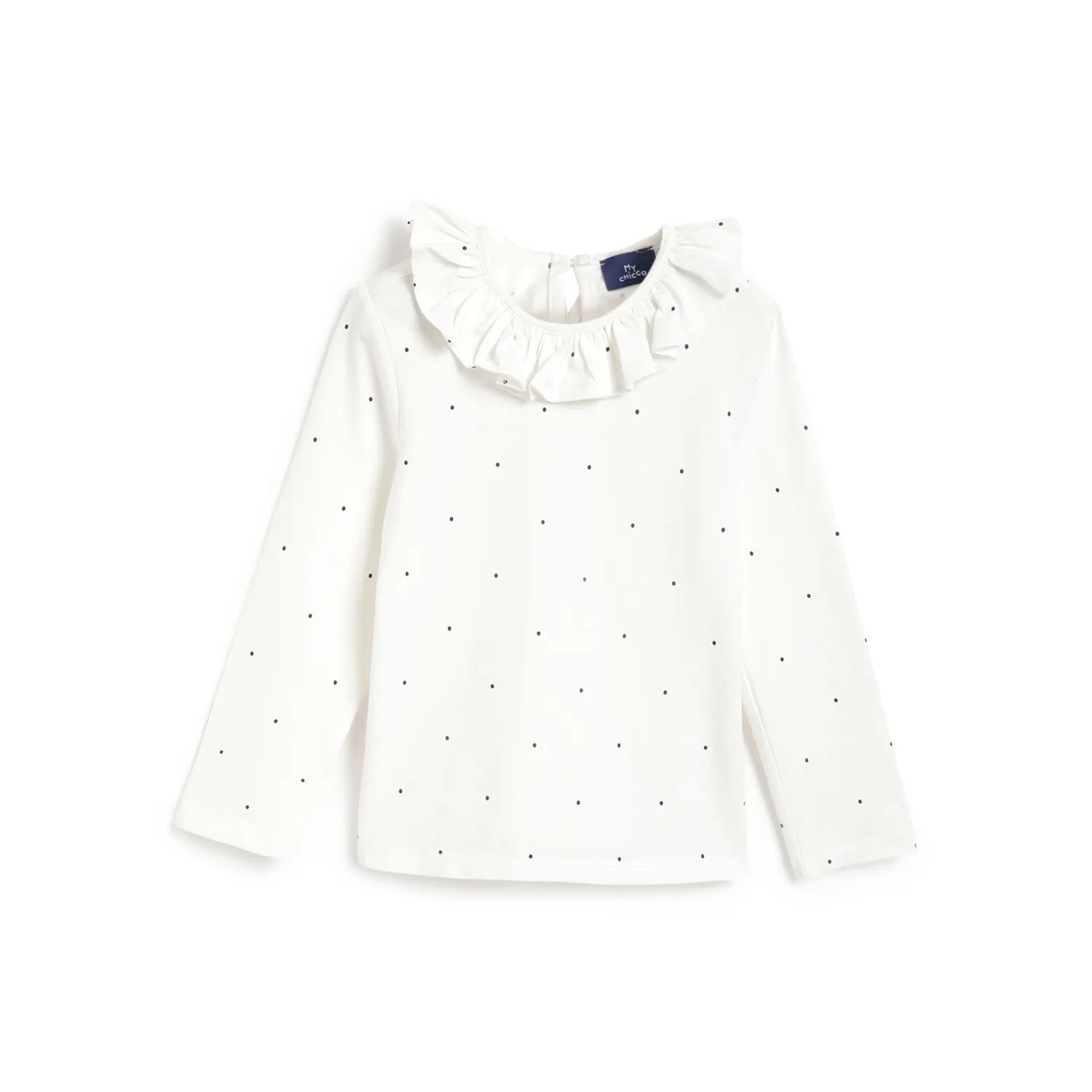 Girls White and Blue Printed T-Shirt