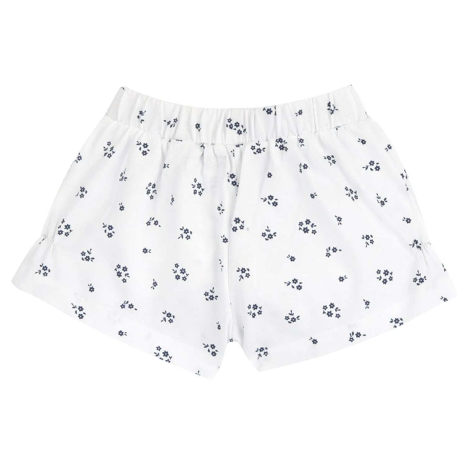 Girls White and Blue Printed Top with Shorts