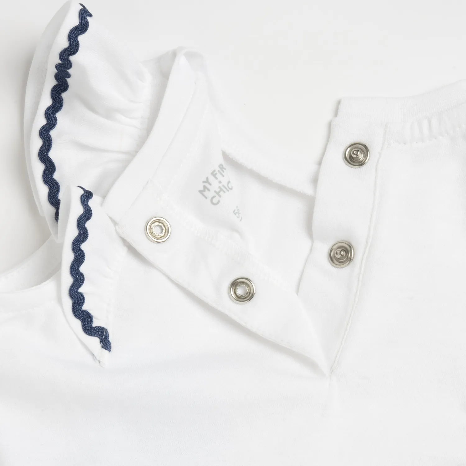 Girls White and Blue Printed Top with Shorts