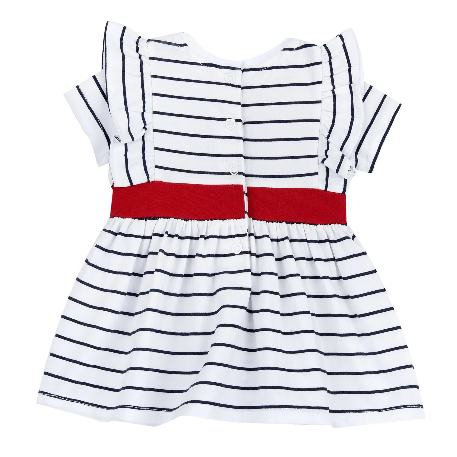 Girls White and Blue Striped Dress