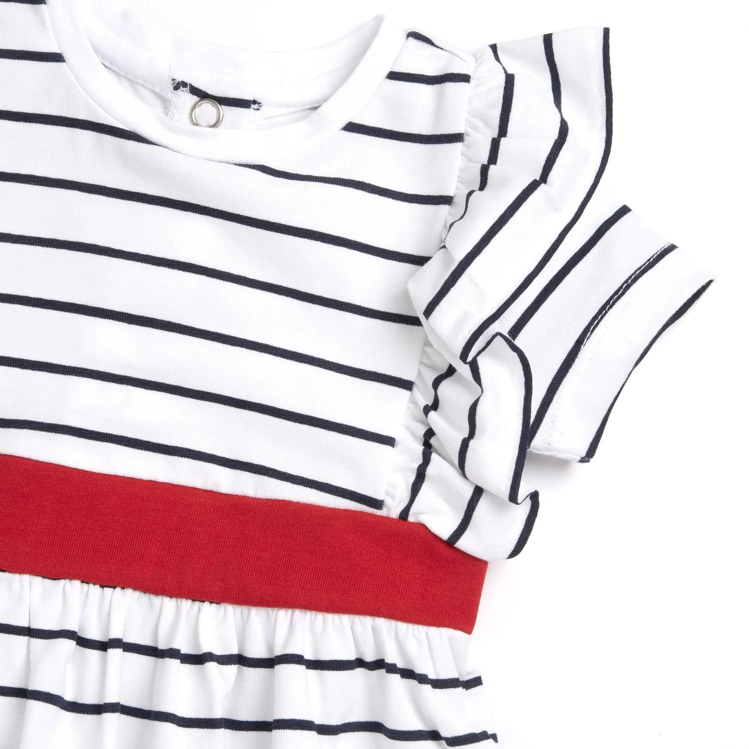 Girls White and Blue Striped Dress