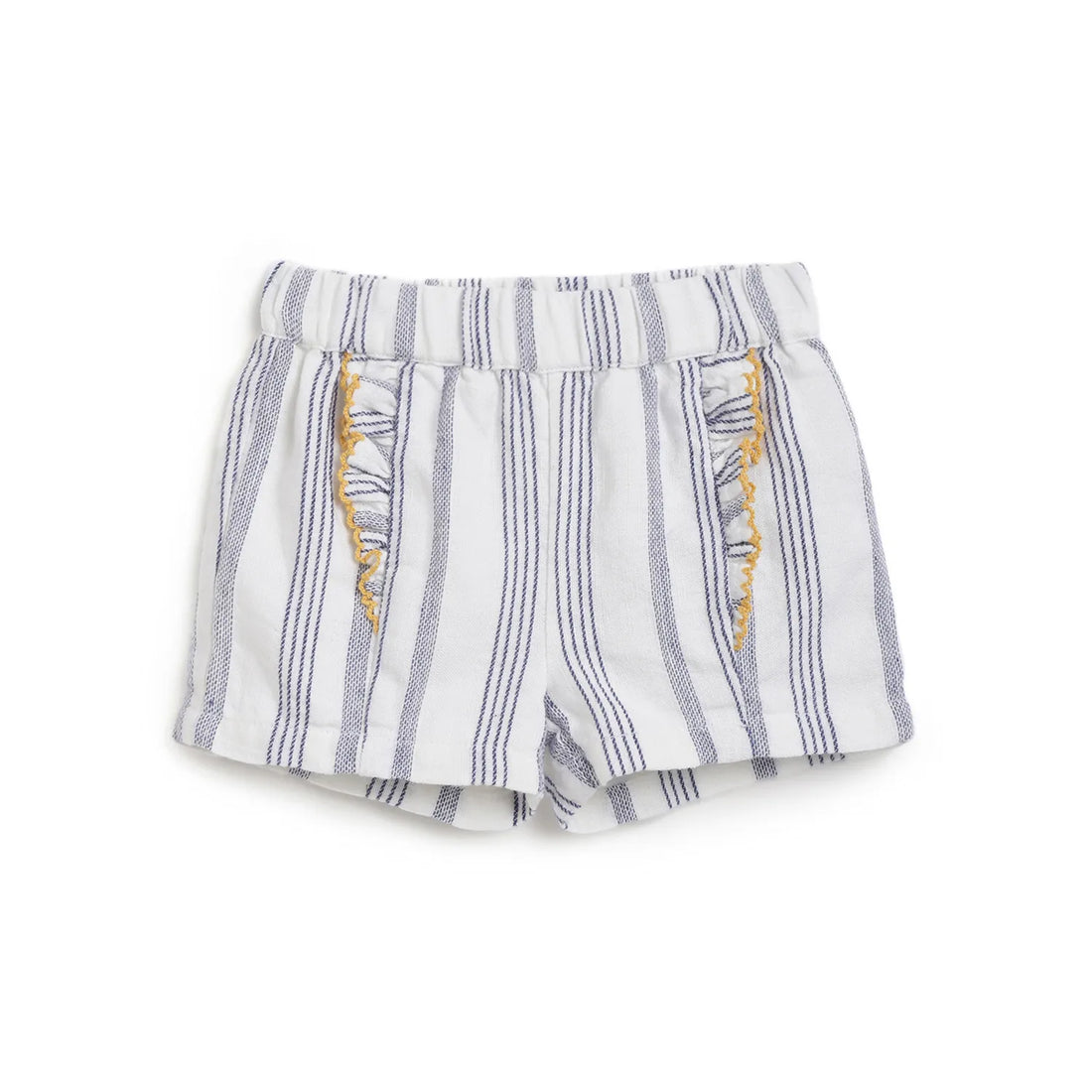 Girls White &amp; Blue Striped Shorts
