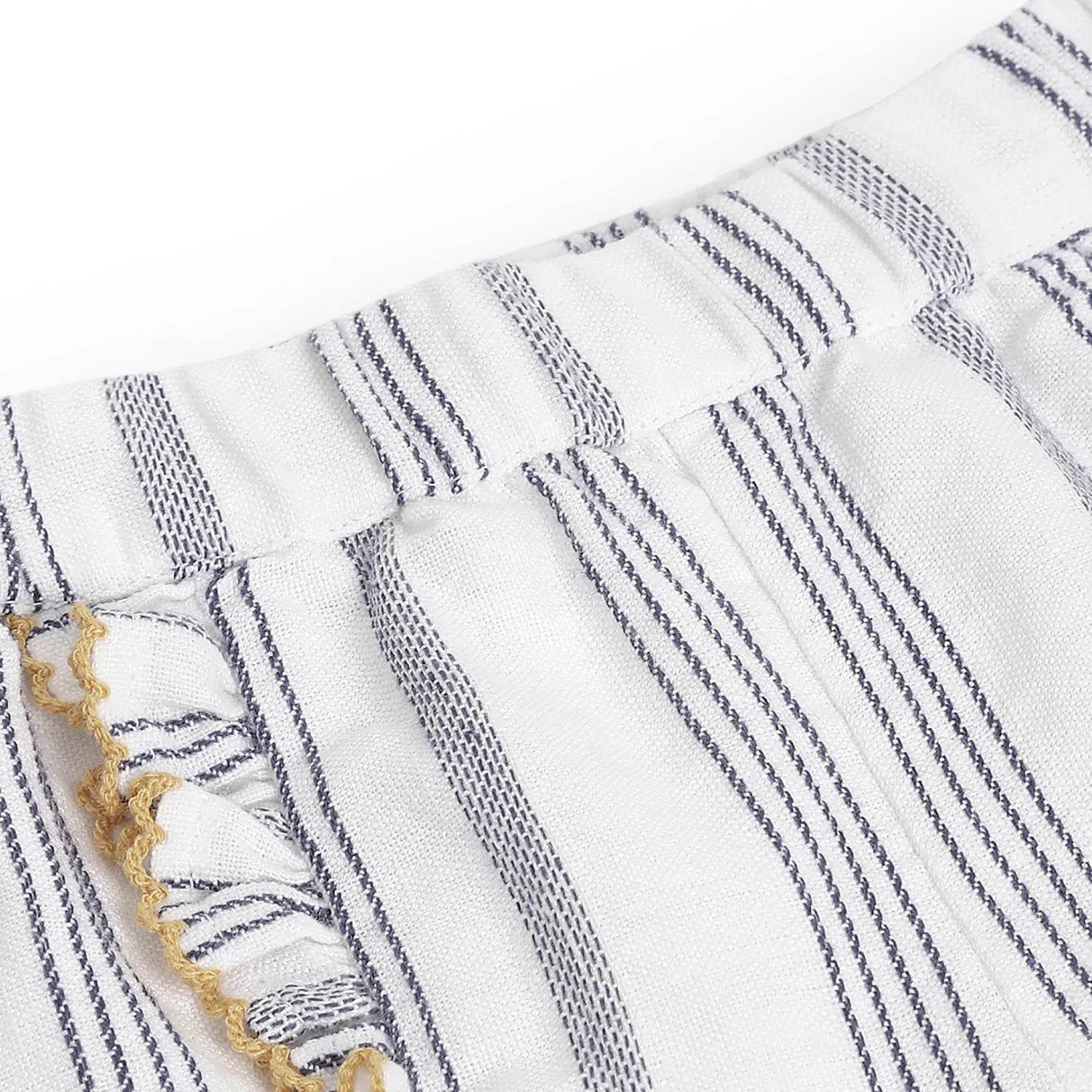 Girls White &amp; Blue Striped Shorts