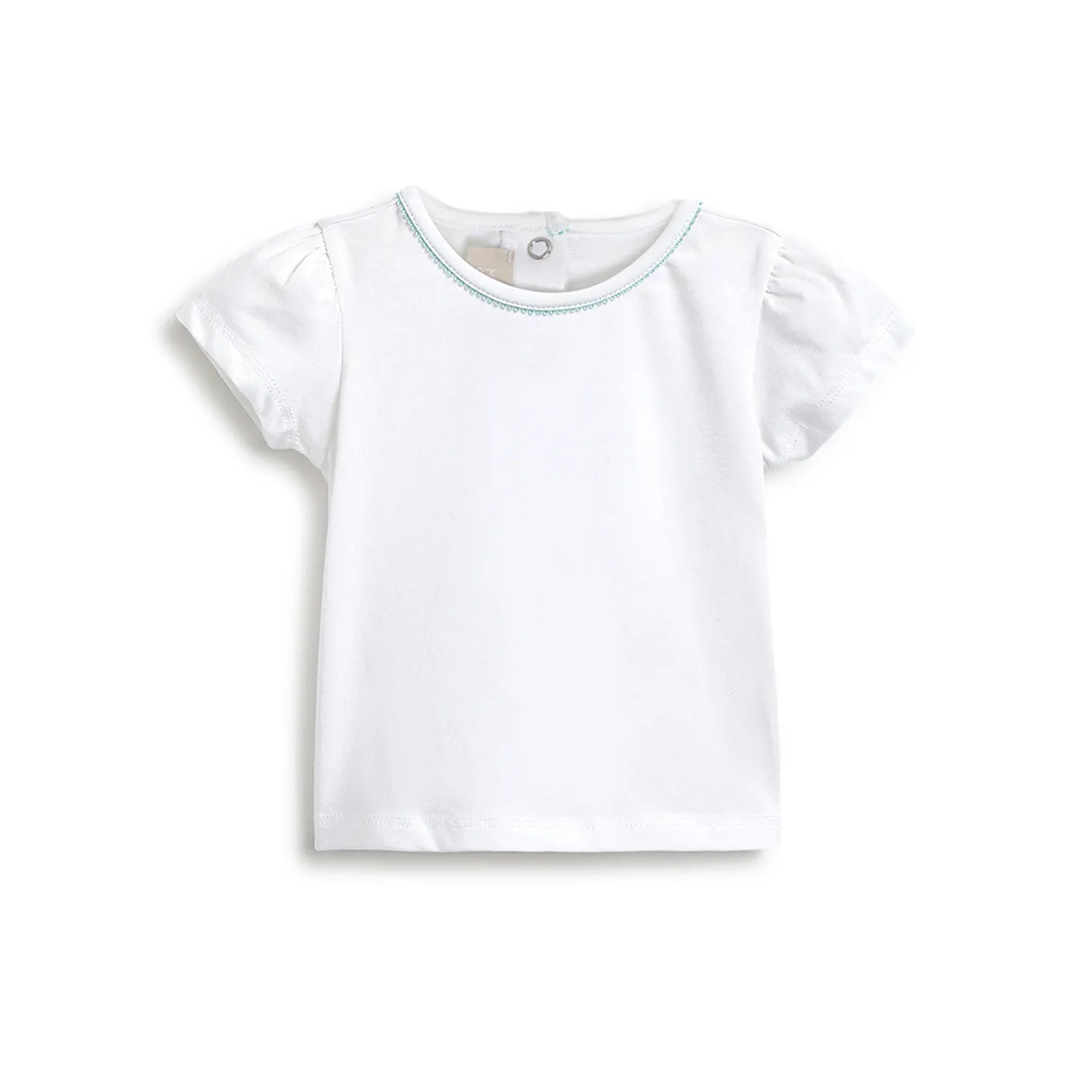 Girls White &amp; Blue Striped Tshirt with Dungarees