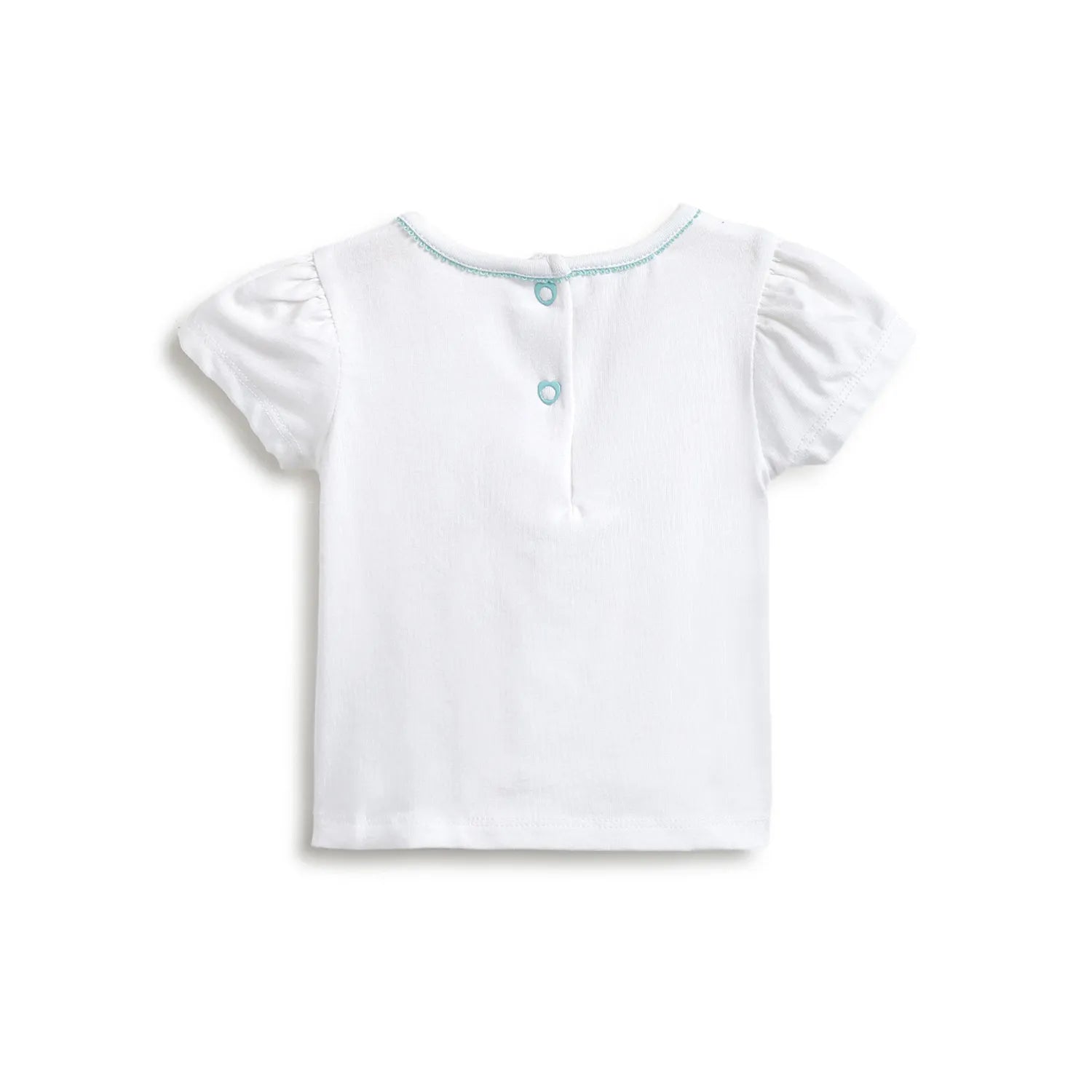 Girls White &amp; Blue Striped Tshirt with Dungarees