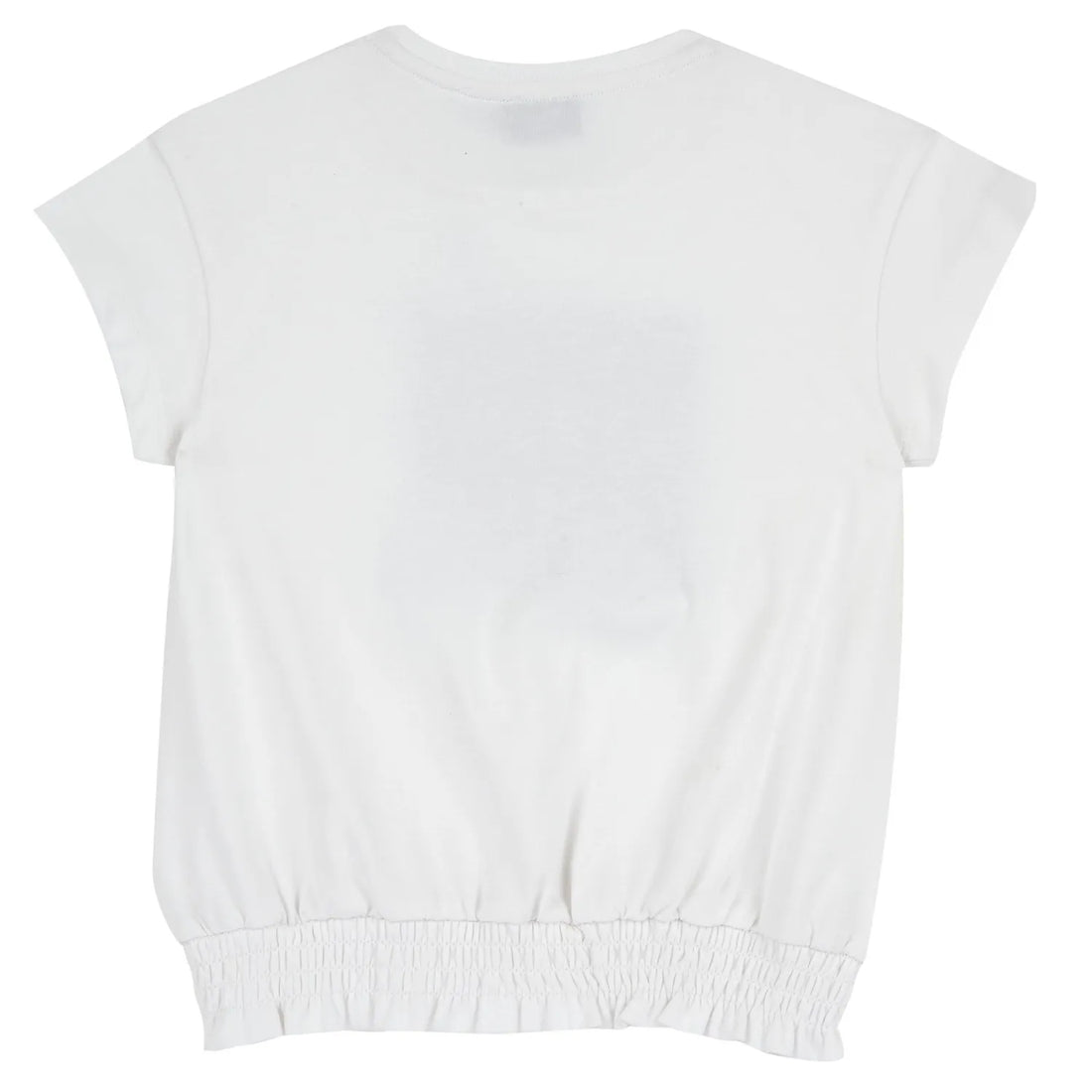 Girls White and Blue Typography Printed T-shirt