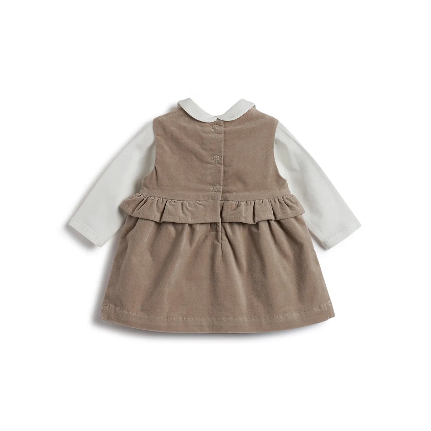 Girls White &amp; Brown T-shirt with Dress