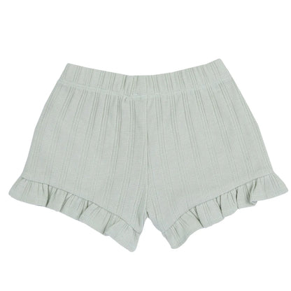 Girls White and Green Embroidered T-Shirt with Shorts