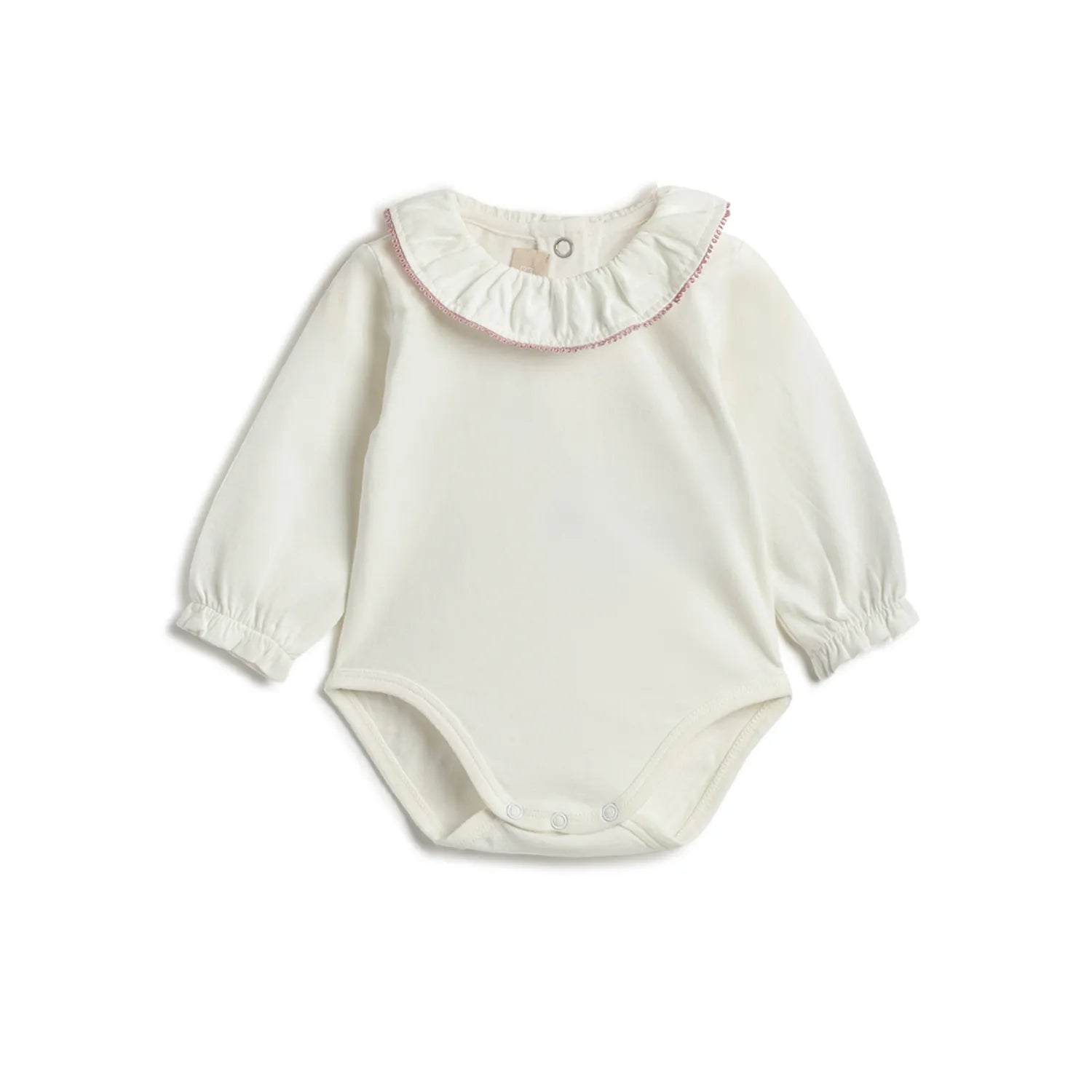 Girls White &amp; Green Solid Clothing Set