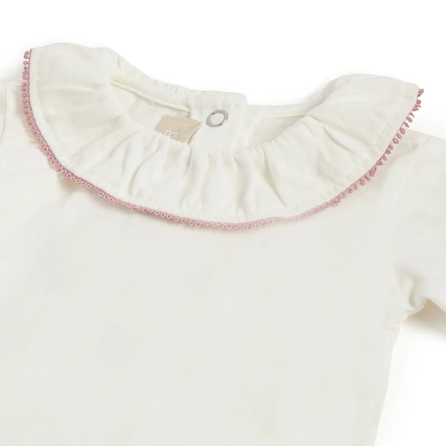 Girls White &amp; Green Solid Clothing Set