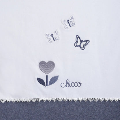 Girls White &amp; Grey Pram Blanket