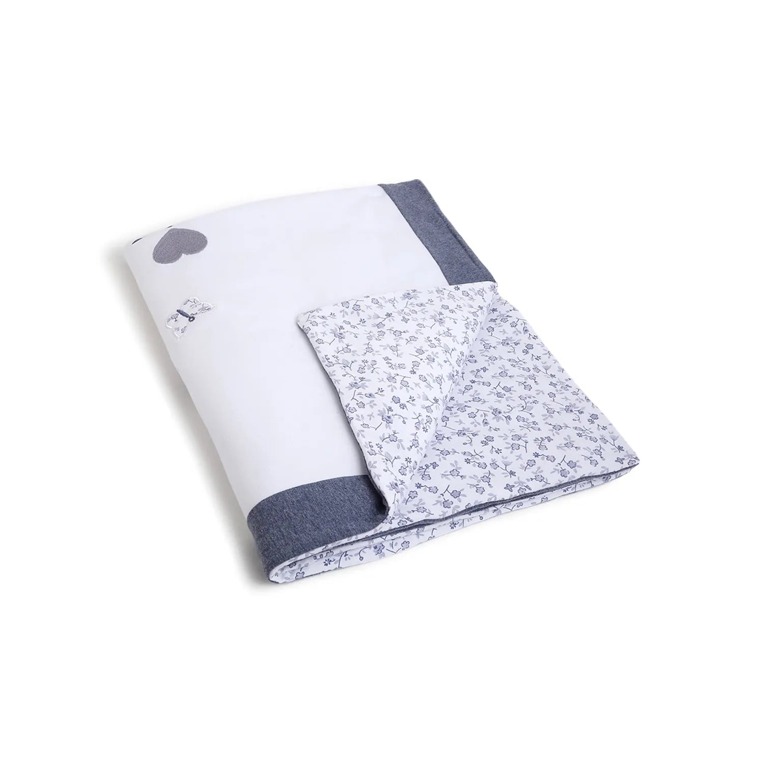 Girls White &amp; Grey Pram Blanket