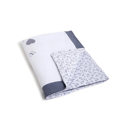 Girls White &amp; Grey Pram Blanket